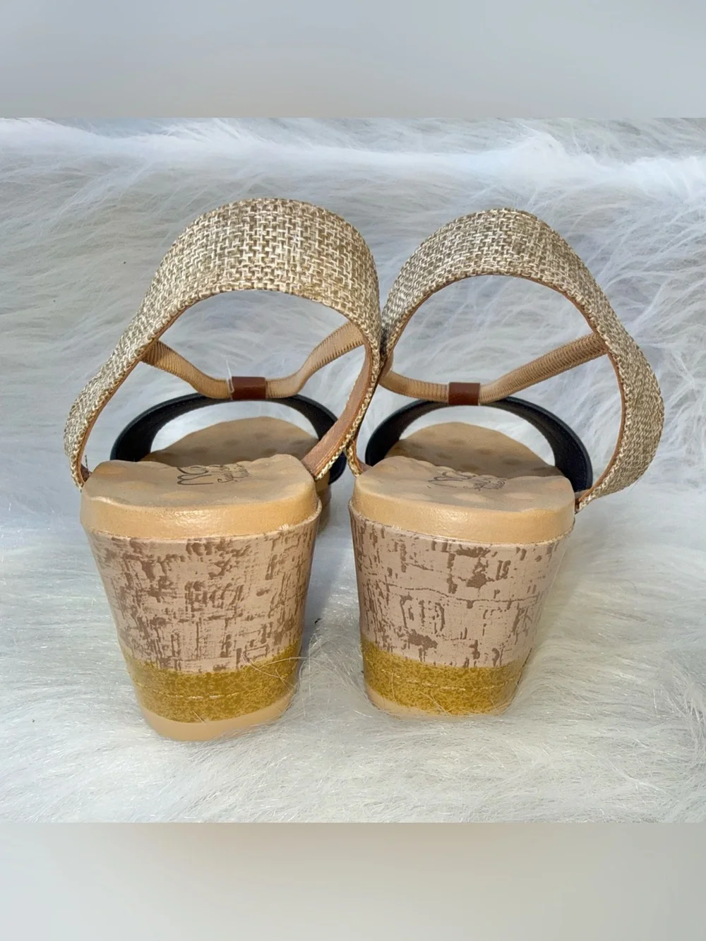 Malu Super Comfort Navy Wedge Sandals Made in Brazil – Women’s 7 NWOT